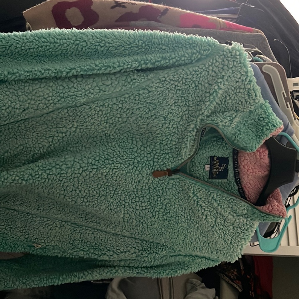 Teal and pink simply southern large sweatshirt.